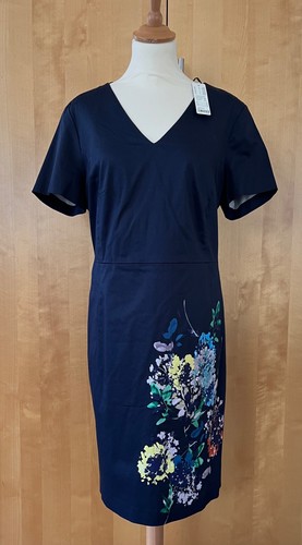 Etuikleid dunkelblau blumen - etuikleid, m.blumen