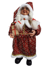 "Frau" Weihnachtsmann 85 cm rot/gold Weihnachtsfrau Figur XXL  Deko Weihnachten