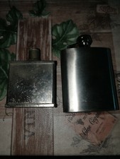 kleinen flachmann,Meßbecher( 1dl,1/2dl) und kleinen Spiritusbrenner edelstahl