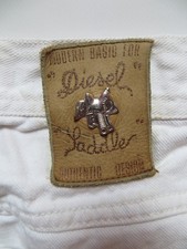 Diesel Saddle Jeans Hose W 33 /L 32, Weiß ! Silber Sattel Made in Italy ! KULT !