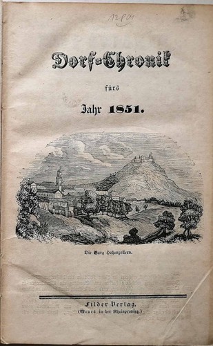 Dorf chronik fürs jahr 1851 - dorf-chronik,