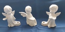 3 Weiße Porzellan Engel Kerzenhalter Advent Weihnachten Deko Nachlass 
