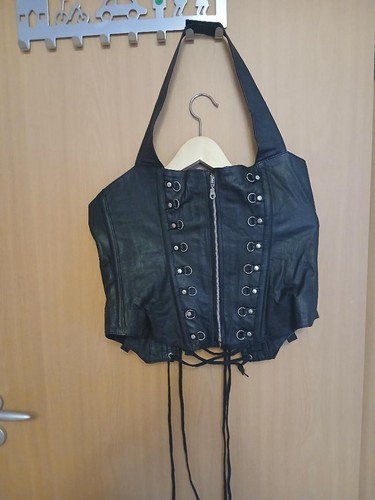 Corsage leder mit neckholder - corsage,