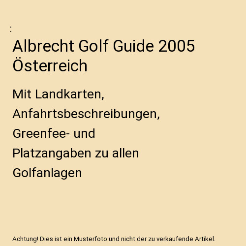 Albrecht golf guide 2005 - guide,