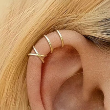 2er Ohrclip Ear Cuff Gold