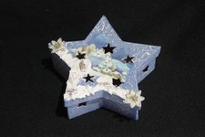 Weihnachten Geschenkschachtel Stern Blau Weiß mit Eisbären