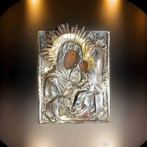 Silber ikone mit - ,