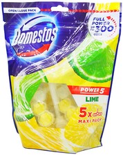 5 Stück Domestos WC-Duftspüler ZITRONE 55g Lemon Lime WC-Einhänger WC-Stein