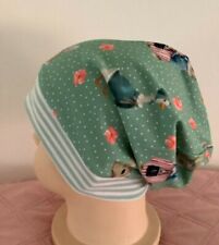 Handmade Oster Mütze  mit Hasen auf dusty green ,48-50 /51-53/ 54-57cm Neu