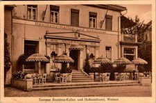 AK GRUSS AUS WEIMAR RESIDENZ KAFFEE KONDITOREI ALFRED SCHMIDT 1934 THÜRINGEN