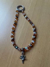 Handykette Handyband aus Kristallperlen Handarbeit mit Herzen und Engel