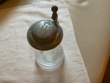 Bierglas / Bierkrug mit Zinndeckel