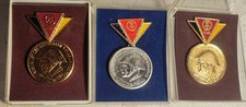 DDR 3 alte Orden Abzeichen Reservist NVA Nationale Volksarmee Bronze Silber Gold
