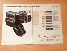 ORIG WERBUNG REKLAME 1984  SONY Betamovie Filmkamera  2 Seiten