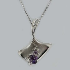 Silberanhänger mit Amethystkugeln Retro-Stil Amethystanhänger Sterlingsilber