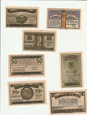 Notgeld,  Gernrode / Harz      7  Scheine     s. Fotos