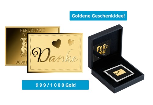 Goldmünze motiv danke - goldmünze,