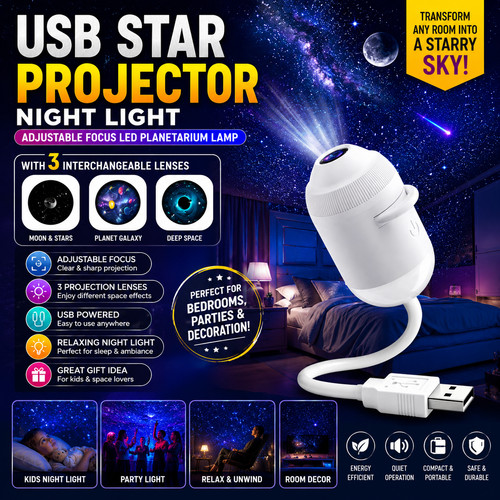 Usb stern projektor nachtlicht - stern,