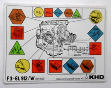 Service-Aufkleber KHD Klöckner Humboldt Deutz Motor F3-6L 912/W Zeichnung 70er