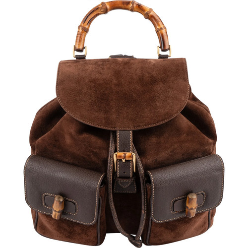 Gucci suede and leather bamboo - and,