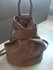 City Backpack mittelgroßer Damen Leder Rucksack in cognac braun