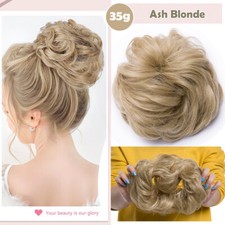 100% Wie Echthaar Dutt Haargummi Lockig Extensions Haarteil Messy Bun Haarknoten