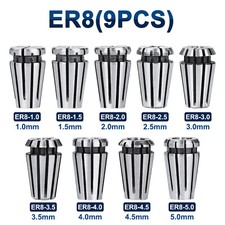 9pcs 0mm er8 - 9pcs, 1.0-5.0mm