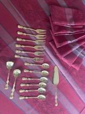 Tischdecke rund 160 mit Kaffeebesteck in Gold