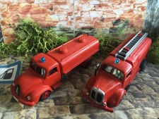 2x1 Modellautos 1:87, Feuerwehr, Wirtschaftswunderzeit, Magirus Sirius Rundhaube