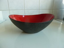 KRENIT Emaille Schale "Schiffchen" 50er Jahre rot Herbert Krenchel  Kopenhagen