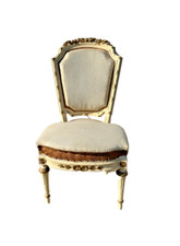 antiker musealer Stuhl Sessel Louis XVI gold weiß gefasst ca 1800