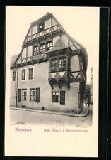 Ansichtskarte Magdeburg, altes Haus i. d. Kreuzgangstraße 