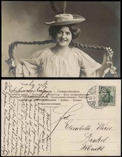 Ansichtskarte  Menschen / Soziales Leben schöne Frau - lange Zöpfe 1907