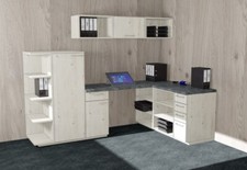 Eck-Schreibtisch + Schränke