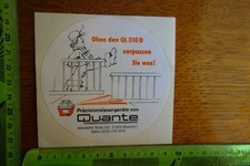 Alter Aufkleber Handwerk Technik Bau Lasergeräte Quante QL 310 D Wuppertal