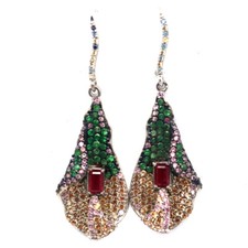 925 Silber 3 x 5 mm Roter