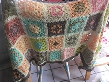 Einzelstück Hippie Goa Schal Granny Stola Handarbeit 58 x 170 cm Landlust