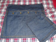 2x Ikea Kissenhülle,SISSIL,50x50 cm,Denim Jeans,Blau,Uni,Baumwolle,Knöpfe,Robust