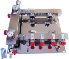 Hydraulische Weiche NORDIC Verteiler Thermometer & Mano 2 Fach - f. Pumpe 130mm