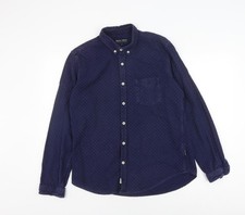 Shore Leave Herren blaues Langarmhemd mit Knopfleiste