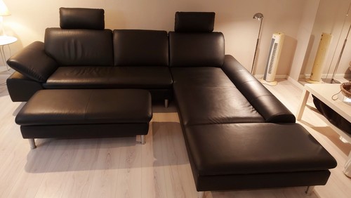 Ledernes ecksofa schwarz - ledernes,