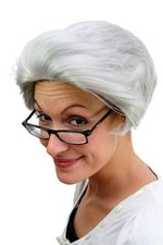 Oma Perücke grau