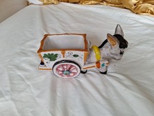 Keramik Esel mit Karre als