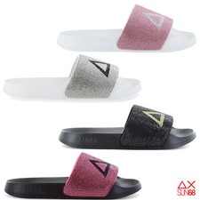 SUN68 Slippers Logo Strass -