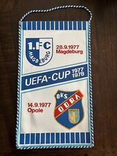 Wimpel Pennant 1.FC Magdeburg Odra Opole Polska 1977 DDR FCM UEFA CUP