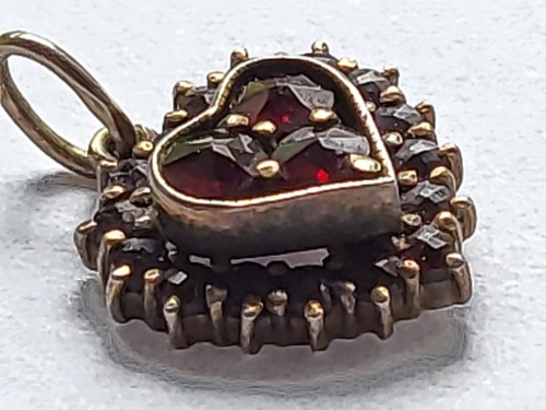 Granat herz anhänger silber - granat,