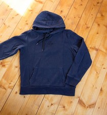 Hollister Kapuzenpullover Gr. S Herren Hoodie dunkelblau BW, Stickerei vintage