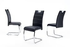 Esszimmerstühle Stuhl Freischwinger 2er Set  ELENI Schwarz