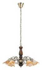 Rabalux 7095 Kronleuchter 5 Spots Rustic 3, E14-Holz, bronze-silber-braun, rund,