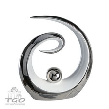 Gilde Skulptur "Ball" mit silber kugel  22cm-56090